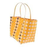 BESTYASH 1 Stück Einkaufskorbhandkorb Container für Körbe Desktop-Organizer-Fall Korb zur Aufbewahrung Aufbewahrungswerkzeug Picknickkorb gewebter Aufbewahrungsorganisator PVC Gelb