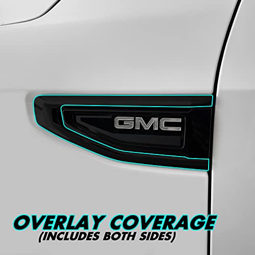 SlickMod Chrome Delete Blackout Vinyl Overlay for 2021-2023 GMC Yukon Fender Trim (Gloss Black)