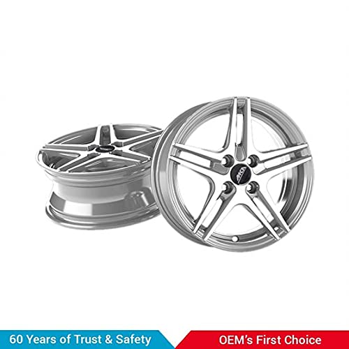 Image of Uno Minda W1D051-000M00 14 inch Alloy Rim PCD100, ET22, Machined, Hyper Silver Alloy wheel