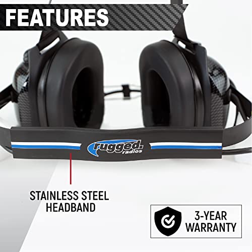 Rugged Carbon Fiber Behind The Head Headset And Adaptor Cable For Racing Radios Electronics Communications Kenwood & Baofeng – Features 2-Pin To 5-Pin Coil Cord Volume Control Knob 3.5Mm Input Jack #TOP4