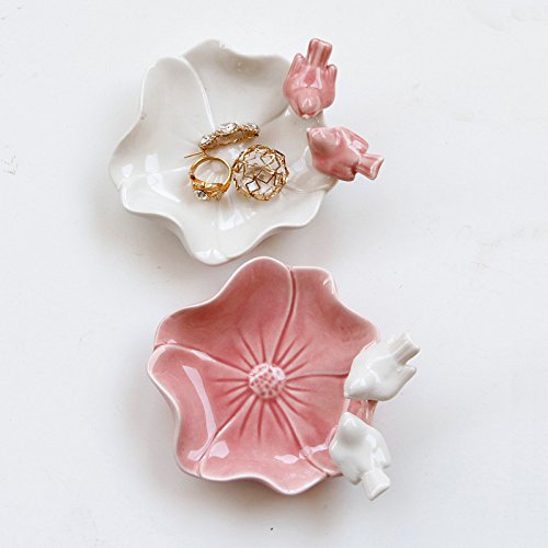 Plate Tableware European Love Creative Pink Ceramic Decoration Jewelry Plate Ring Earrings Storage Plate Jewelry Shelf A893