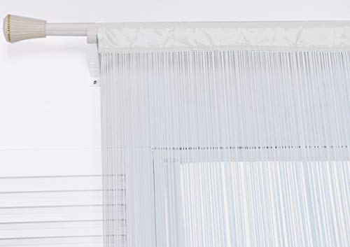 Hsylym String Door Curtain Dense Spaghetti Fringe Closet Curtains Privacy For Doorways Windows Bedroom Closet Door Room Divider Background 110 Inches Long 100X280Cm/39X110In White 1 Curtain Panel #TOP3