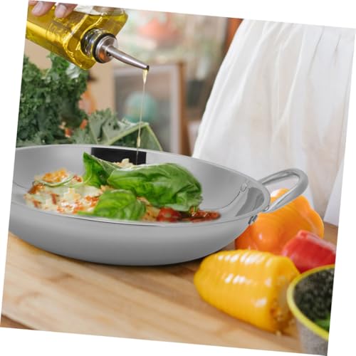 Wok de acero inoxidable con doble asa y fondo plano 23 cm miniatura 4