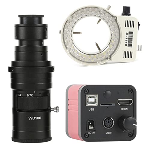 ラボ用顕微鏡アクセサリー 業界ビデオ顕微鏡カメラがいっぱい HD 23MP 1080p HDMI USBズームCマウントレンズ用の拡大器(With 200X Lens Light)