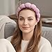 HFZRZFH 2 Pack Spa Headband for Washing Face, Cute Puffy Bubble Skincare Headband, Soft Terry Cloth Makeup Hair Band for Women Getting Ready Routine