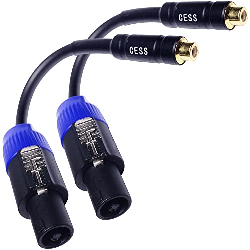 Câble haut-parleur Speakon mâle vers RCA femelle Cess-012 en lot de 2