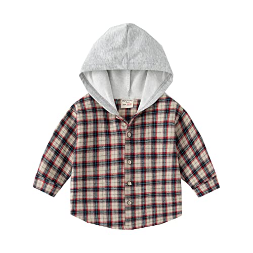 Toddler Boys Long Sleeve Winter Autumn Hooded Shirt Tops Coat Outwear For Baby Clothes Baby Girls' Shacket Jacket Coat