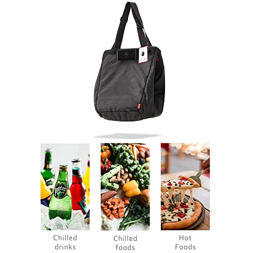 achilles, Isolierte Kühltasche zum Einhängen, Einkaufswagentasche faltbar, Thermotasche, Kühlbox, große Thermobox, Einkaufstasche für alle gängigen Einkaufswagen, 54x35x39cm (Schwarz)