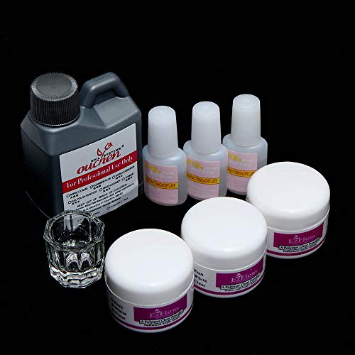 fengny Conjunto de manicure acrílica Kit de acrílico em pó para arte de unhas Kit de ferramentas de