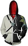Adult Game Kingdom Ventus 3D Zipper Hoodies Hearts Terra Aqua Cosplay Sweatshirt Casual Jacket Outfit (Style 4, X-Large)