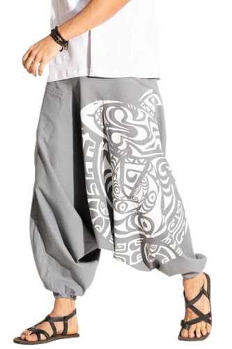 Image of The Veshti Company Printed Harem Pants for Men's Cotton Hippie Style Baggy Boho Yoga Pajama Pant with Pocket