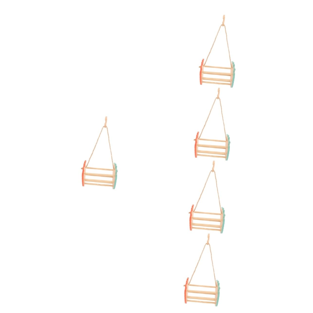 POPETPOP 5 Piezas Columpio De Juguete Columpio De Periquito De Pájaros para Tren Percha De Pájaro Juguetes De Aves para Periquitos Jaula De Pájaros Juguetes Percha De Loro De Madera