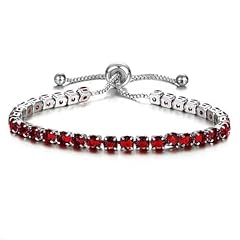 Silver Red CZ Tennis Bracelets
