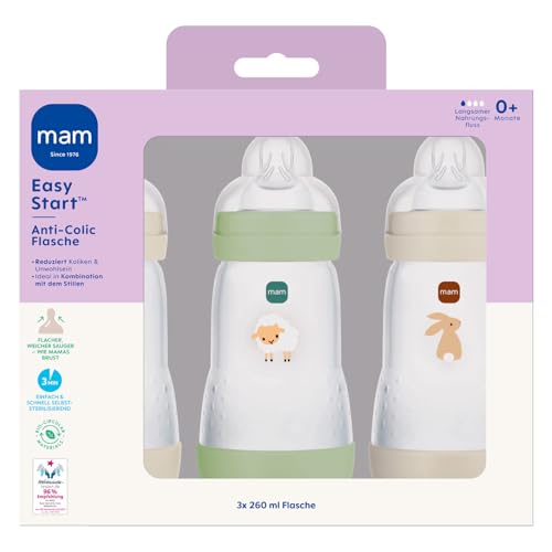 Miniatura 2 de Mam Biberón Anticólicos De 260 Ml, 3 Unidades, Incluye Tetina, Tamaño 1 A Partir De 0 Meses