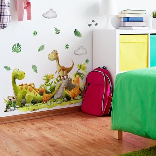 Vinilos decorativos adhesivos vinilo verde dinosaurios para pared miniatura 4