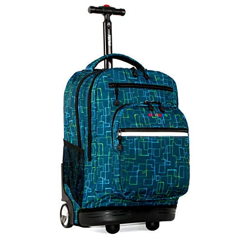 Image of J World Sundance Laptop Rolling Backpack for Girls Boys. Roller Bookbag with Wheels, 20 Inch, Soft Line