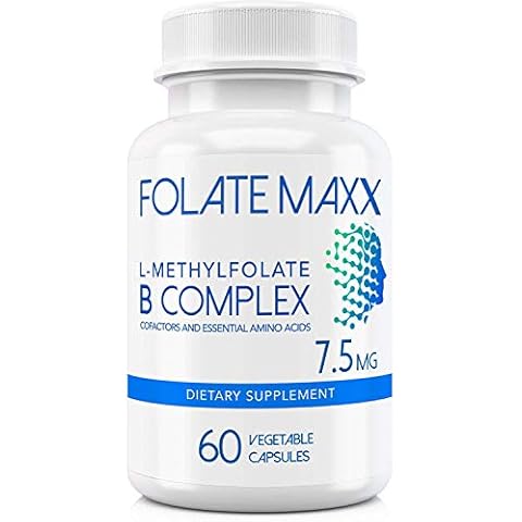 FOLATE MAXX FolateMaxx L-Methylfolate + B12 Methylcobalamin & B6 Blend (7.5mg) - 60 Capsules - Active B-Complex with Cofactors & Essential Amino Acids - Non GMO, Gluten Free, No Fillers Cover