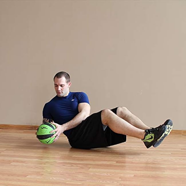 4lb Smart Self-Guided Medicine Ball ¨C Rubber Medicine Ball Helps Develop Core Strength, Balance and Coordination, Features 8 Exercises Printed on Ball for Easy Reference, Yellow