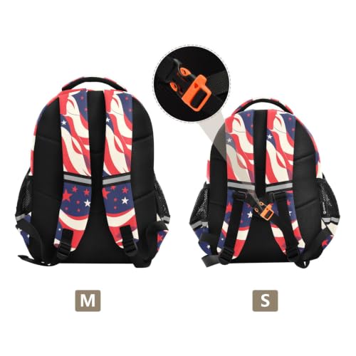 Sac à dos enfant 3-12 ans au motif drapeau abstrait bleu et rouge pour l'école - 3