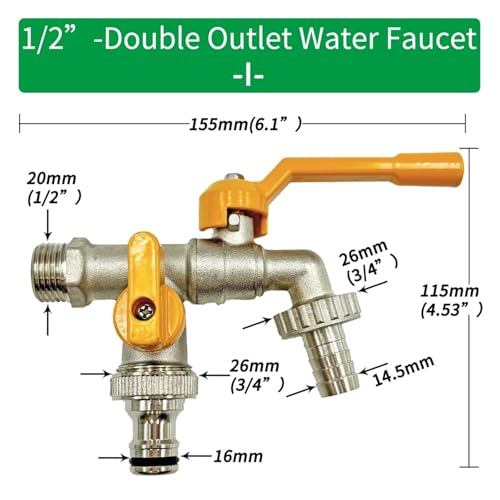Robinet laiton pour réservoir IBC avec raccord double pour irrigation durable du jardin