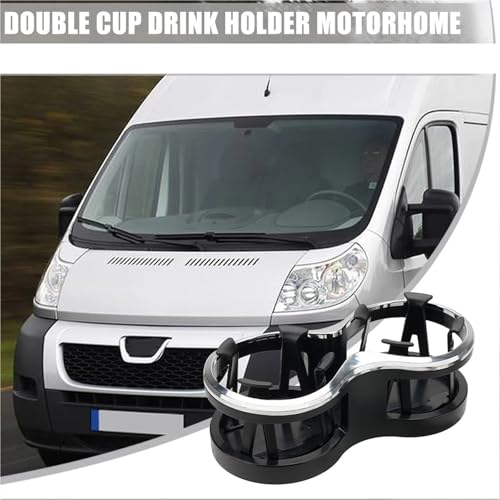 Porte-gobelet double pour camping-car Citroën Relay support noir pour road trip
