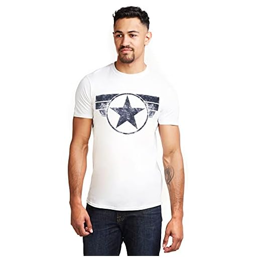 Marvel Captain America-cap Logo T-Shirt, Bianco (White White), Medium Uomo