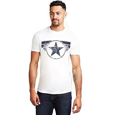 Marvel Camiseta para Hombre con el Logotipo del Capitán América, Blanca, M UK | Ya disponible en tu tienda friki favorita! En mundofriki.es! Marvel Camiseta para Hombre con el Logotipo del Capitán América, Blanca, M UK | Ya disponible en tu tienda friki favorita! En mundofriki.es!