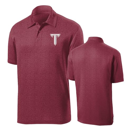 Sport Your Gear Troy Trojans Lightweight Moisture-Wicking Breathable Team Spirit Performance Golf Polo Officially Licensed NCAA Apparel Graphite Heather Short Sleeve Large