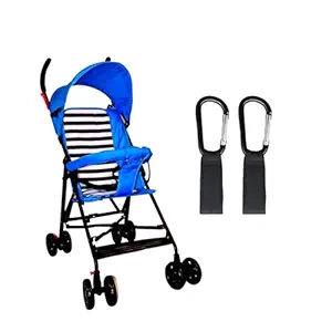Glide Baby Stroller/Pram with 1 Year Warranty, 5 Point Safety Harness, One Hand Fold, Adjustable backrest, Blue