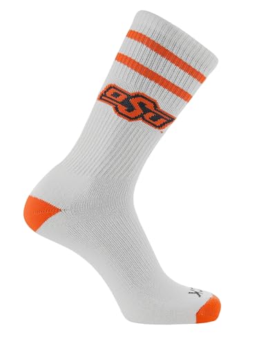 Oklahoma State Cowboys Socks Vintage Soft Cotton Sock with Stripes NCAA Licensed | Orange & Black Oklahoma State University | College Fan Gameday Apparel for Men & Women | Mens & Womens (Medium)