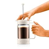 Bodum BEAN Zaparzacz do kawy na 8 filiżanek (system filtracji prasowanej, izolowany, ochrona przed wyciekiem, 1,0 litra), kolor kremowy