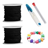 Facile à utiliser : Le cordon du bracelet mesure 1 mm x 50 m et est fourni avec des ciseaux, trois aiguilles à perler et une seringue. Facile à couper et à nouer, il peut être coupé à la longueur souhaitée.