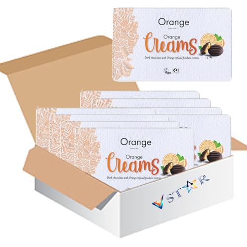 Vegan Dark Chocolate Variety Pack – Assorted Plant-Based Chocolate Bars – Dairy-Free, Rich Flavour for Sharing & Gifts (Half Box (7 x Boxes), Orange Creams 150g)