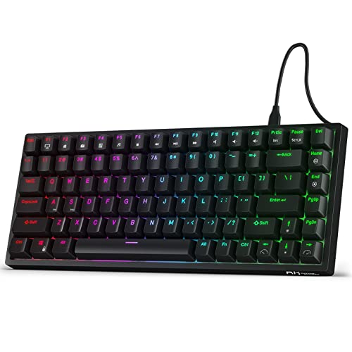 Image of RK ROYAL KLUDGE RK84 Wired RGB 75% Hot Swappable Mechanical Keyboard, 84 Keys Tenkeyless TKL Gaming Keyboard w /Programmable Software and High-Capacity Battery, RK Brown Switch