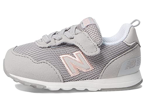 New Balance Kid's 515 V1 New-b Hook and Loop Sneaker, Rain Cloud/Pink Haze, 4 Wide Infant4