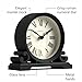 JONES CLOCKS® Saloon Mantel Clock | Small Traditional Double Scroll Design | Black | Roman Numerals | Classic Style for Desk, Table, Shelf or Bedside