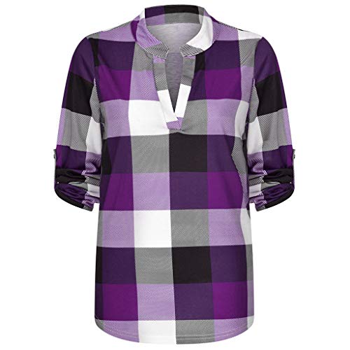 Womens Tops Dressy Casual,Summer Tops Women Roll Sleeve O Neck Striped Lightweight Casual Top Cowboy Shirts For Women #TOP2