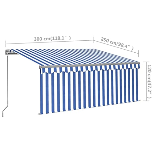 Store banne extérieur en aluminium durable et toile polyester imperméable - 8