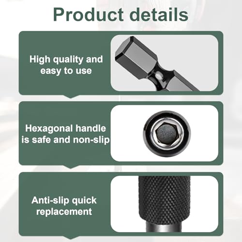 3 Pack Quick Magnetic Screwdriver Bit Holder,1/4” Hex Bit Holder 60mm,Magnetic Bit Holder Adapter Quick Release Bar Socket Screwdriver Bit Holder for Hand-held Drivers 3 3 Pack Quick Magnetic Screwdriver Bit Holder,1/4” Hex Bit Holder 60mm,Magnetic Bit Holder Adapter Quick Release Bar Socket Screwdriver Bit Holder for Hand-held Drivers - Image 3