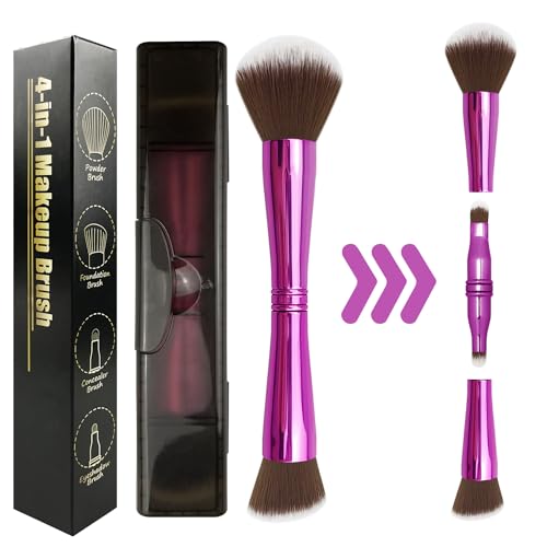 Pinceau de maquillage 4 en 1 en fibres douces pour éviter le gaspillage de maquillage