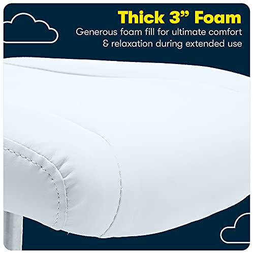 Serta Essential Mesh Low-Back Computer Desk Task Chair With No Arms For Home Office Or Conference Room, Faux Leather, Light Blue #TOP7