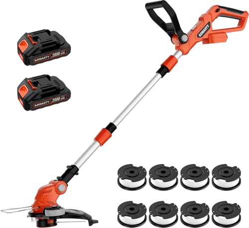 20V Electric Weed Wacker Cordless Edger Lawn Tool 2 X 2.0Ah Battery Powered Weed Eater with Charger,...