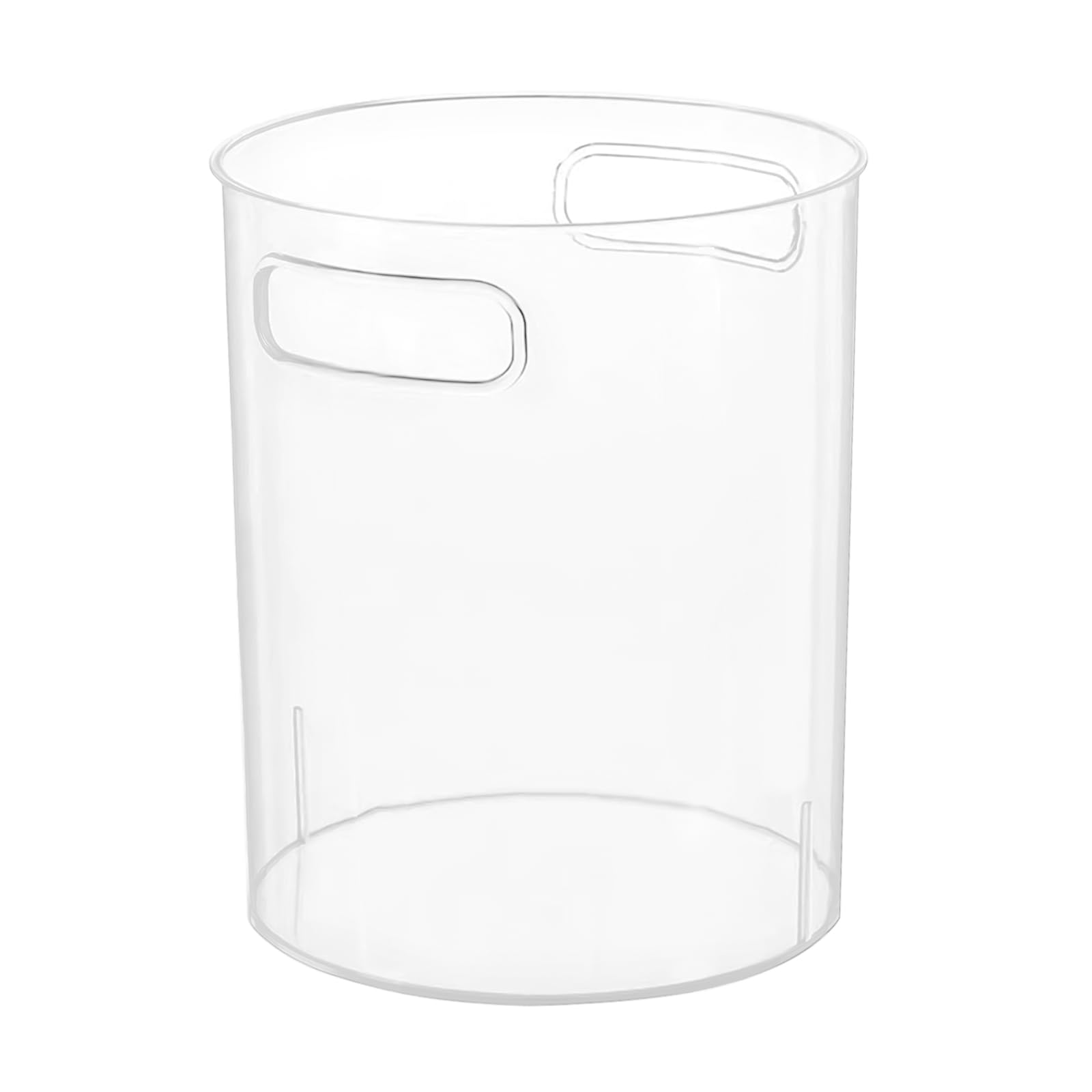 Uryxery Clear Open-Top Trash Bin, 12L Small Plastic Bin for Bedroom, Kitchen & Office, Transparent Waste Bin with Space-Saving Design