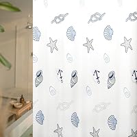 hzkais Shower Curtain, Mould Proof and Mildew Resistant Washable Bathroom Curtains, Shower Curtain for Bathroom, Bath Curtains with Hooks, 180 x 180 cm (71 x 71 Inch) (Shell)