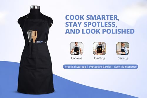 Image of Kitchen Apron Cut Pocket with Pen Holder | Adjustable Durable & Stylish for Kitchen, Restaurant, Cafes | Ideal for Chefs, Bakers & Home Cooks | Easy to Clean | Unisex Design