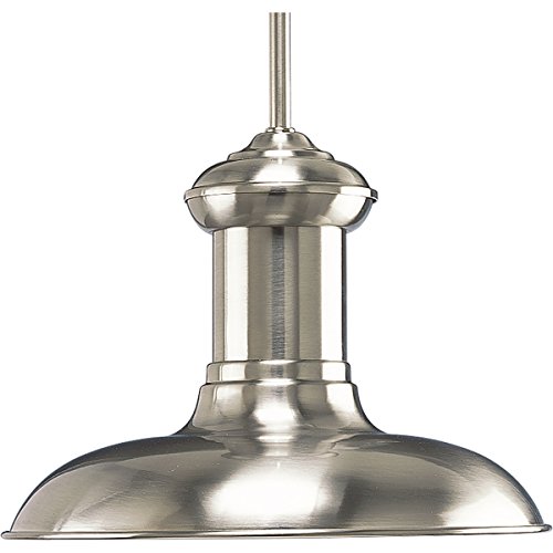 Brookside LED Collection Spun Metal Shade Coastal LED Pendant Light Brushed Nickel