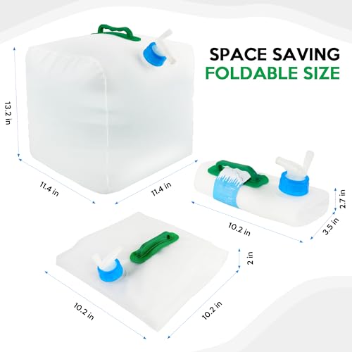 2 Pack Cantimplora Plegable de Agua 5.3 gal con Grifo, Cubo de Agua Portátil Libre de BPA para Camping, Senderismo y Kit de Supervivencia miniatura 3