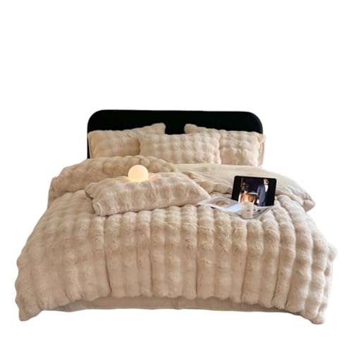 Fluffy Blanket, Single Duvet Cover, Sheets, Pillowcases, 4-piece Set, For Winter, Thick, Fluffy Blanket, Warm, Fluffy Comforter, Soft To The Touch, Warm, Extreme Temperature, Anti-Static-image-22