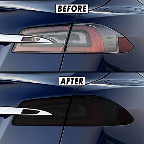 SlickMod PreCut Vinyl Smoke Tint for 2012-2021 Tesla Model S Tail Light & Reflector (1. Full Taillight, 20% Dark Smoke)