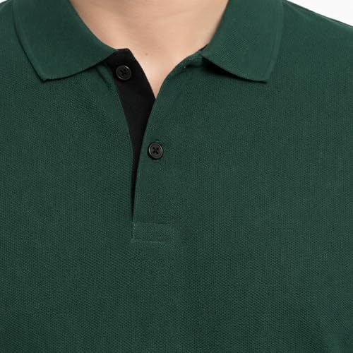 Image of Cotton Polo T-Shirt for Men | Solid Color Regular Fit Collar Neck T-Shirt